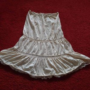 vintage 80s cream half slip petticoat midi length handmade